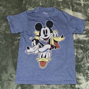 Disney Mickey Mouse Friends T-Shirt Unisex Medium Blue Cotton Graphic Crew Neck